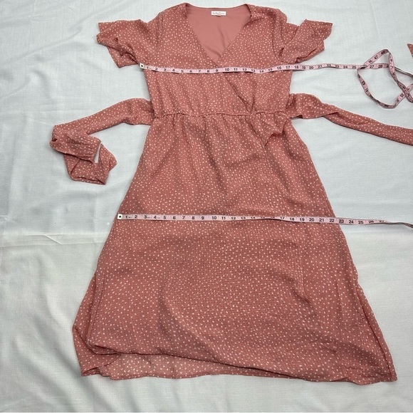By the River size Medium Pink Polka Dot Dress - Picture 11 of 16